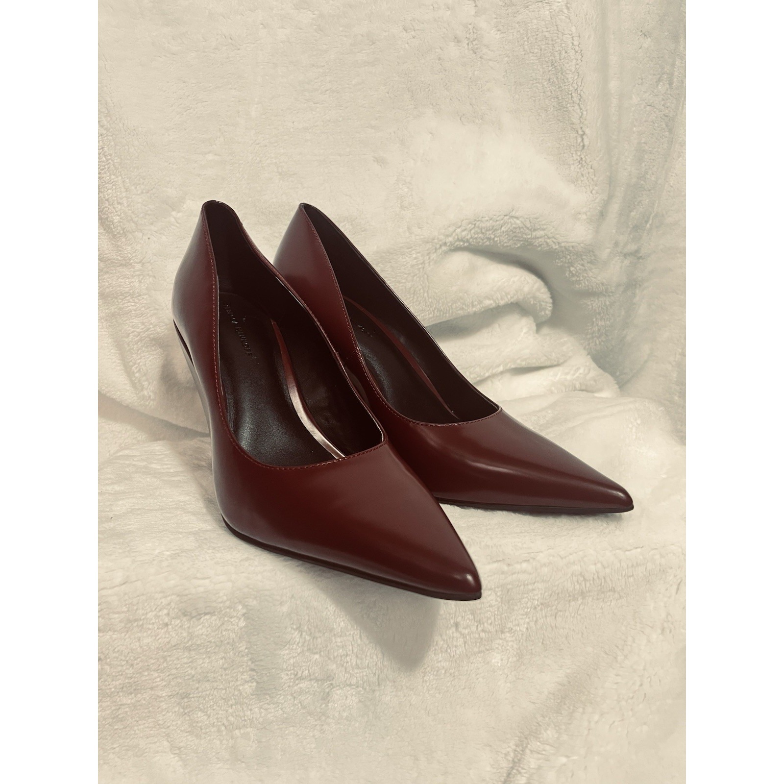 Rebecca Minkoff West Pointed Toe Pump Women's Burgundy Leather Classic